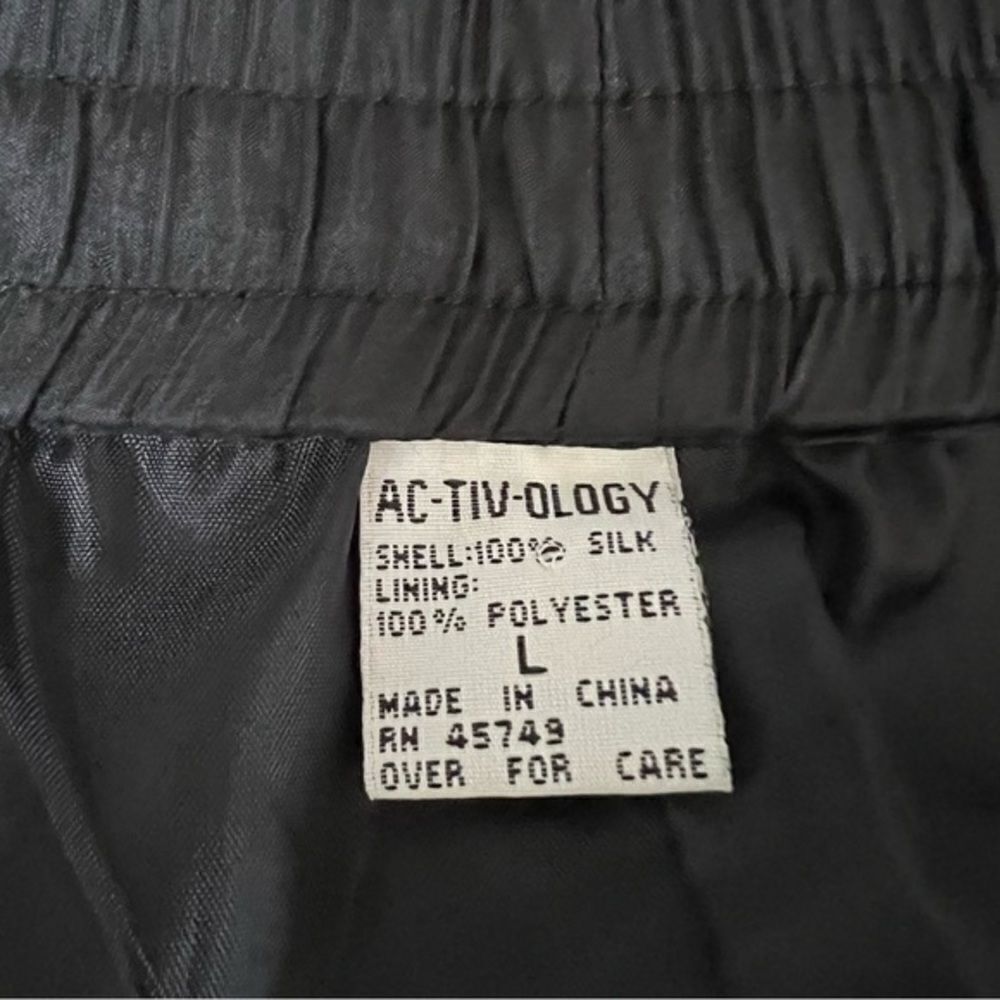 Ac-Tiv-Ology Vintage Black Silk Lined Pants Size L View 2